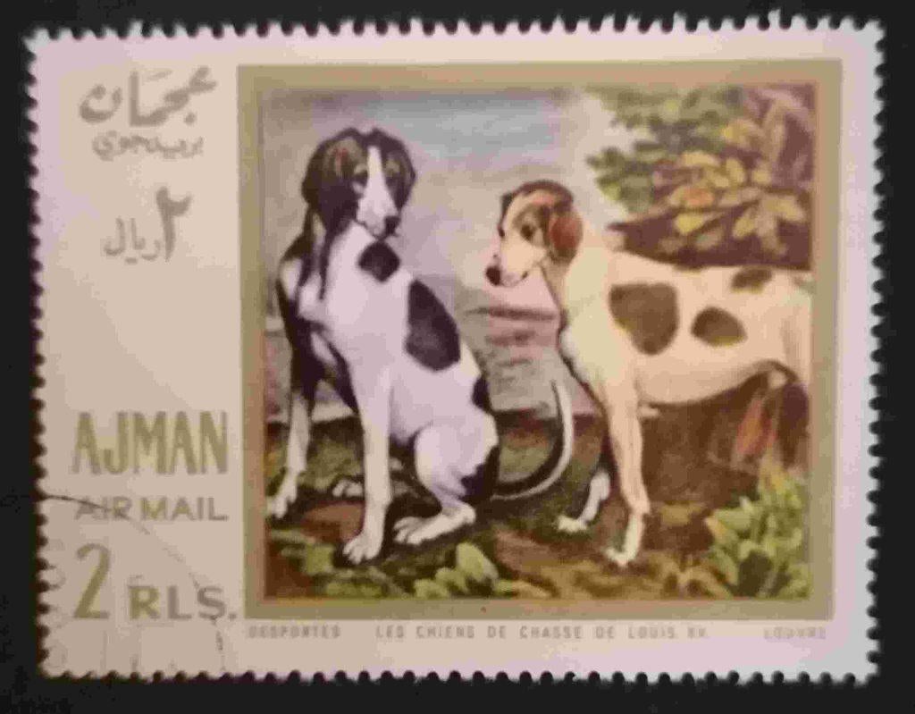 AJMAN - jachthonden 1968, Verzenden, Gestempeld, Midden-Oosten