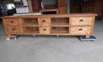Showroommodel teak tv meubel 230 cm, Huis en Inrichting, Kasten | Televisiemeubels, Ophalen, Teakhout, Zo goed als nieuw, 200 cm of meer