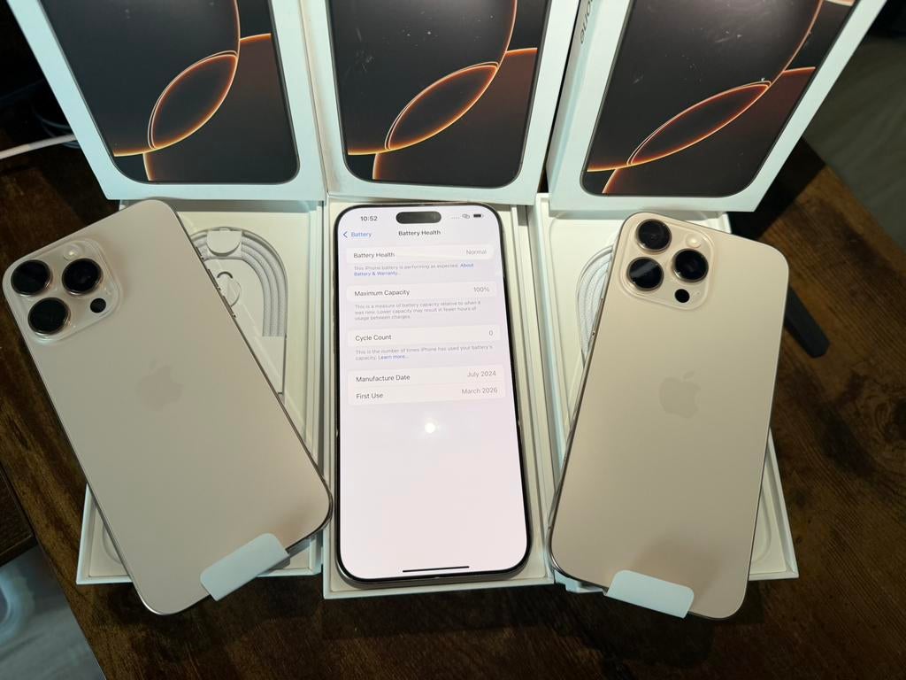 iPhone 16 pro max 256 gb dessert nieuw factuur + Garantie, 256 GB, Apple, Apple, Nieuw