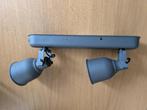 IKEA HEKTAR Plafondrail - 2 spots - Donkergrijs, Huis en Inrichting, Metaal of Aluminium, Grijs, Ophalen of Verzenden, Zo goed als nieuw