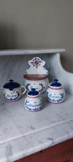 Zenith Gouda Handbeschilderde Keukenset, Antiek en Kunst, Antiek | Keramiek en Aardewerk, Ophalen of Verzenden