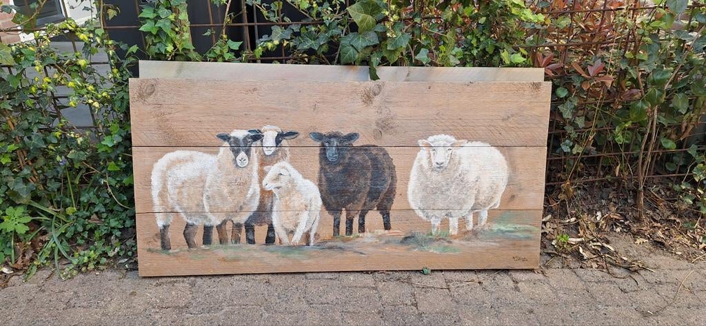 Schilderij op steigerhout - 120x60cm, Ophalen