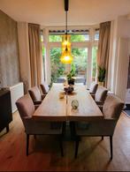 6 zeer comfortabele K&C eetkamerstoelen (velours), Huis en Inrichting, Stoelen, Ophalen, Overige materialen, Gebruikt, Grijs