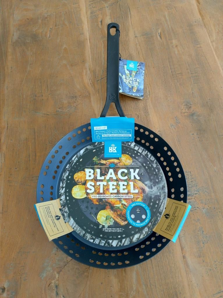 BK Black Steel BBQ koekenpan diameter 30 cm nieuw, Ophalen of Verzenden, Nieuw