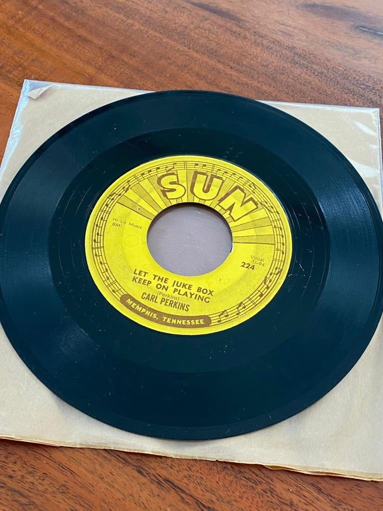 Carl Perkins single, 1955, Sun Records, met pushmarks,, Cd's en Dvd's, Vinyl Singles, Gebruikt, 7 inch, Single, Ophalen of Verzenden