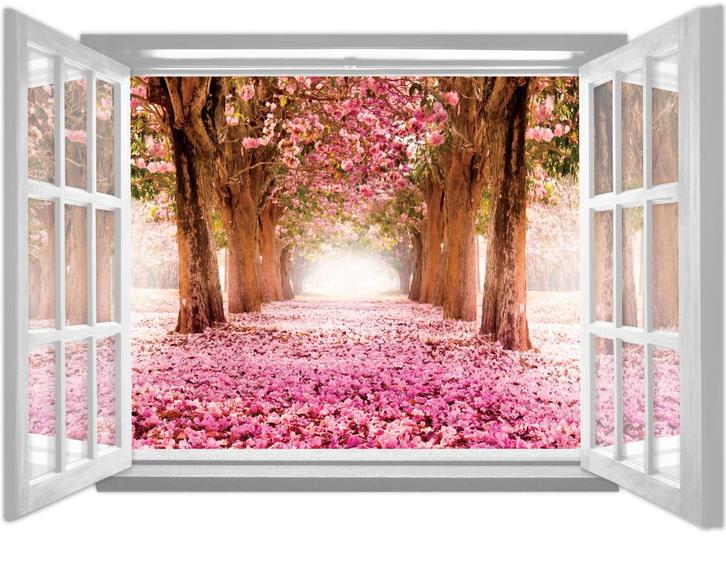 Open raam behang - Muurdecoratie - Vlies behang - NIEUW, Huis en Inrichting, Woonaccessoires | Wanddecoraties, Nieuw, Verzenden