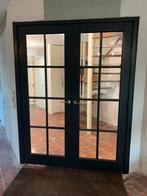 Antraciet hard houten deuren met facetglas incl sponning, Ophalen, Gebruikt, Binnendeur, Hout