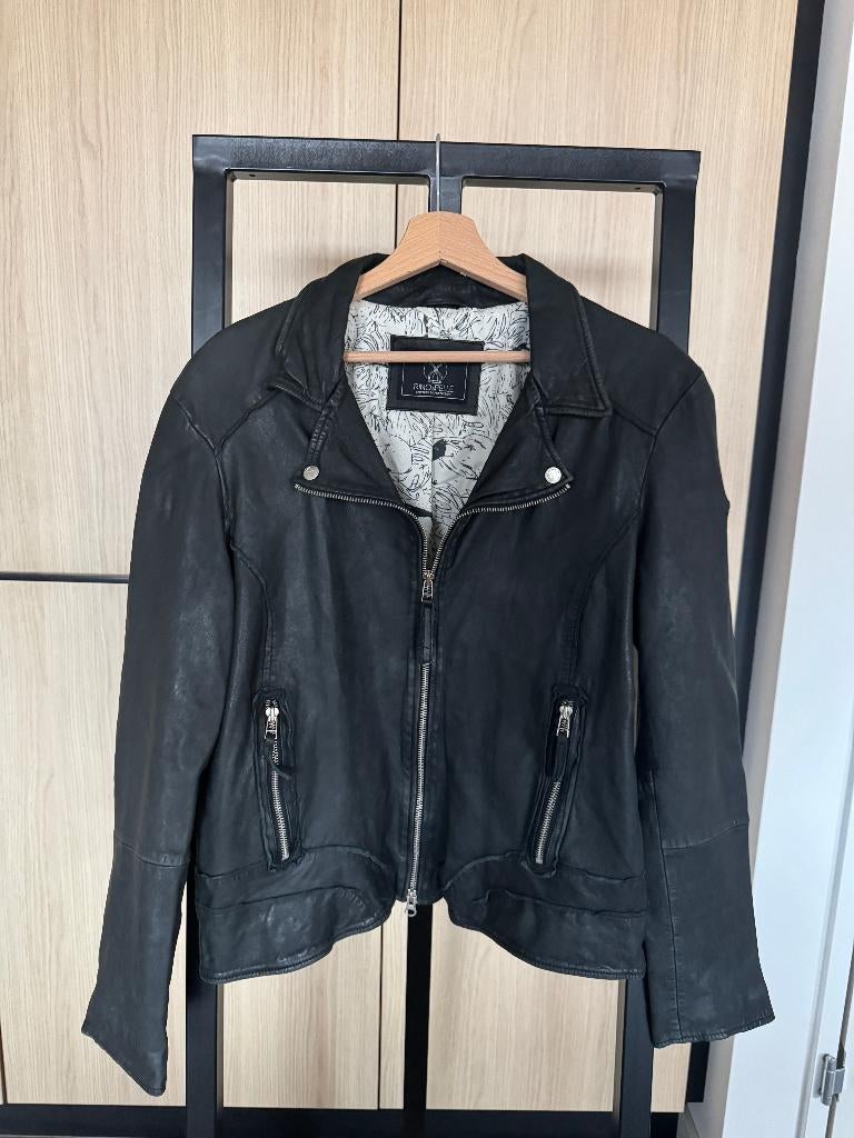 Rino & Pelle Kort Biker Jacket - Dames Zwart maat 44 jas, Kleding | Dames, Jassen | Zomer, Zwart, Maat 42/44 (L), Ophalen of Verzenden