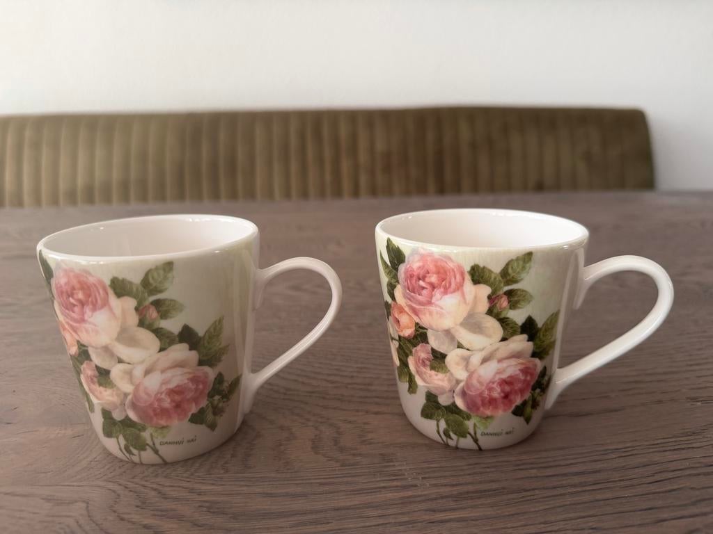 Set van 2 Pimpernel 'Antique Roses' mokken, Huis en Inrichting, Keuken | Servies, Keramiek, Ophalen of Verzenden, Zo goed als nieuw