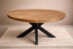 Ronde eettafel mangohout 120 cm Industrieel Nieuw, Ophalen, 100 tot 150 cm, Rond, Nieuw