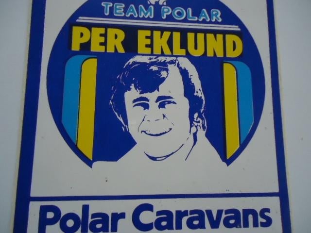 sticker oud PER EKLUND Rally race Polar caravan auto saab, Verzamelen, Stickers, Verzenden, Zo goed als nieuw, Bedrijf of Vereniging