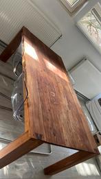 Houten eettafel, Huis en Inrichting, Tafels | Eettafels, 200 cm of meer, Zo goed als nieuw, Rechthoekig, 50 tot 100 cm