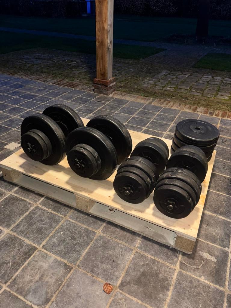 Dumbells (30mm) | 104 kg schijven | ideaal voor thuisgebruik, Sport en Fitness, Ophalen, Zo goed als nieuw, Dumbbell