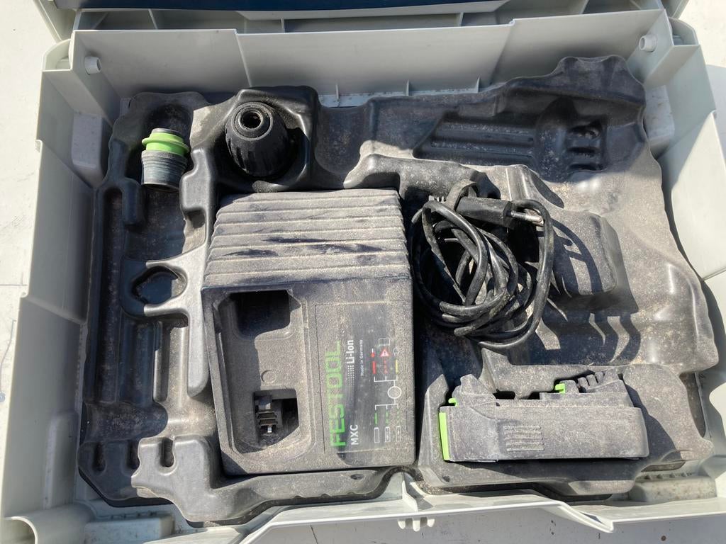 Festool cxs systainer met lader en bitkoppen, Ophalen of Verzenden, Zo goed als nieuw, Boor- en Schroefmachine