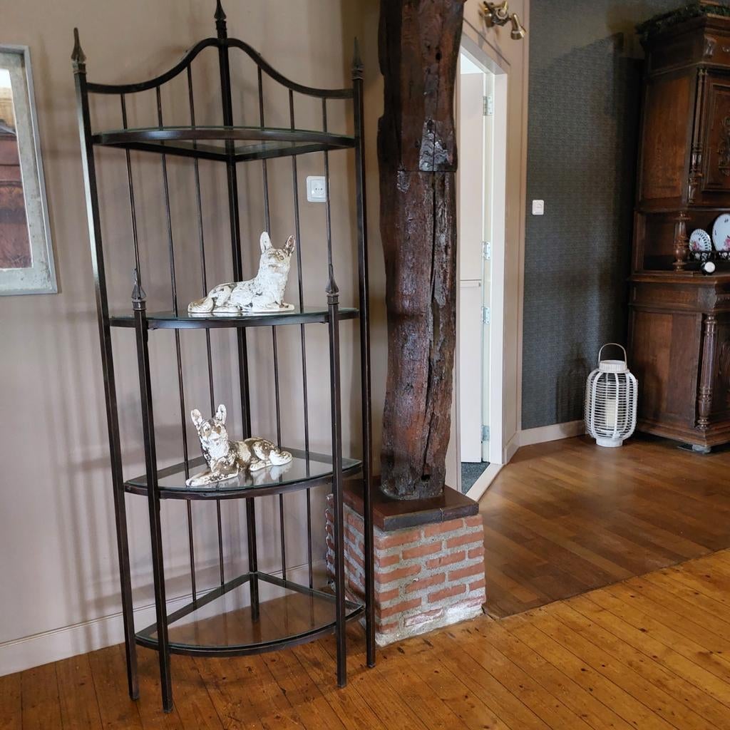 Stevig metalen decoratie rek met glasplaten, demontabel, Ophalen