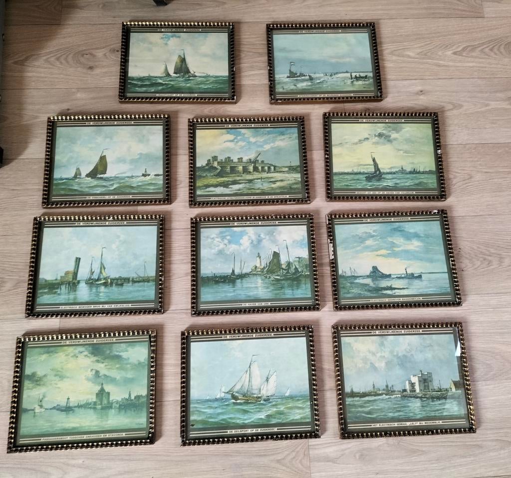 De verdwijnende Zuiderzee prenten, Antiek en Kunst, Ophalen