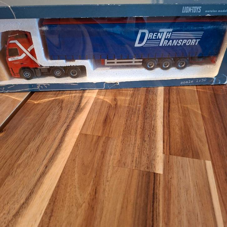 DRENTH TRANSPORT VLAARDINGEN VOLVO GLO BE TR FH 12 + Z.TR., Hobby en Vrije tijd, Modelauto's | 1:50, Zo goed als nieuw, Bus of Vrachtwagen