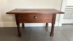 Zwaar eiken bijzet tafel met lade, Ophalen, Zo goed als nieuw, Minder dan 45 cm