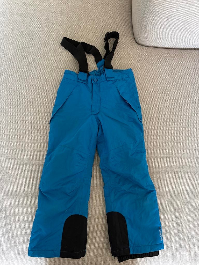 Blauwe skibroek maat 110/116, Kinderen en Baby's, Kinderkleding | Maat 110, Ophalen of Verzenden, Gebruikt, Jongen of Meisje, Broek