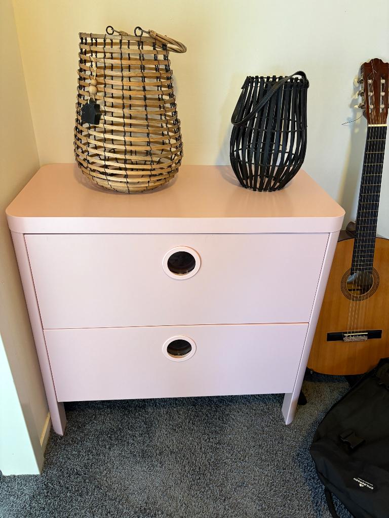 Ikea kinder ladekast roze, Ophalen, 50 tot 100 cm, Zo goed als nieuw, 3 of 4 laden