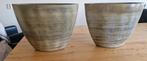 2 MEGA GROTE BLOEM POTTEN SCHALEN VAZEN stoer ovaal groot, Ophalen, Steen, 40 cm of meer, Zo goed als nieuw