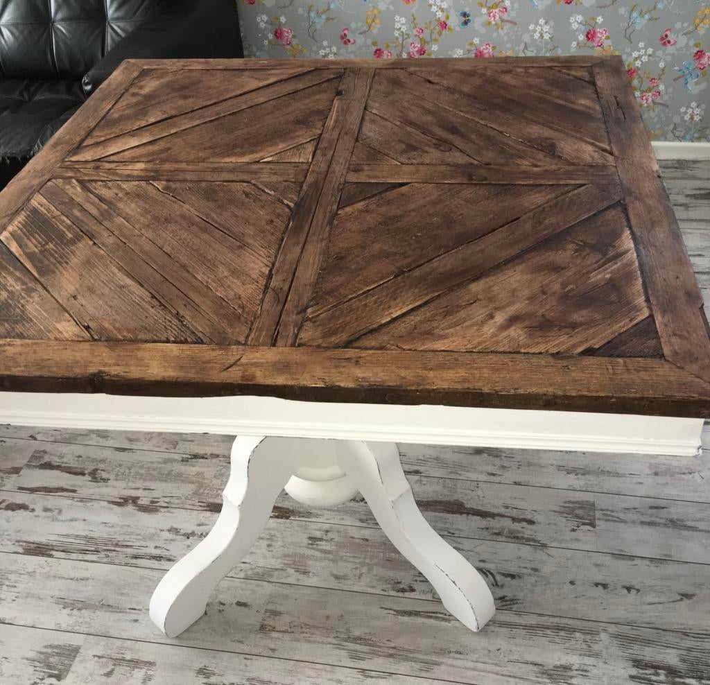 Mooie eettafel vierkant, Huis en Inrichting, Tafels | Eettafels, Gebruikt, Vierkant, Ophalen of Verzenden, Vier personen