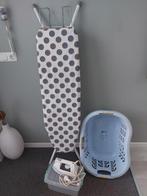 Strijkplank, stoomstrijkijzer en wasmand set, Witgoed en Apparatuur, Strijkijzers en Strijkplanken, Ophalen, Gebruikt, Strijkijzer met snoer