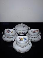 Chique Furstenberg 6soepkommen/sch en terrine vol bloemen, Verzenden