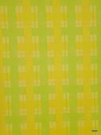 12769 Geruit behang geel groen en zalm kleuren Esta swiet, Verzenden, 50 tot 75 m², Geel