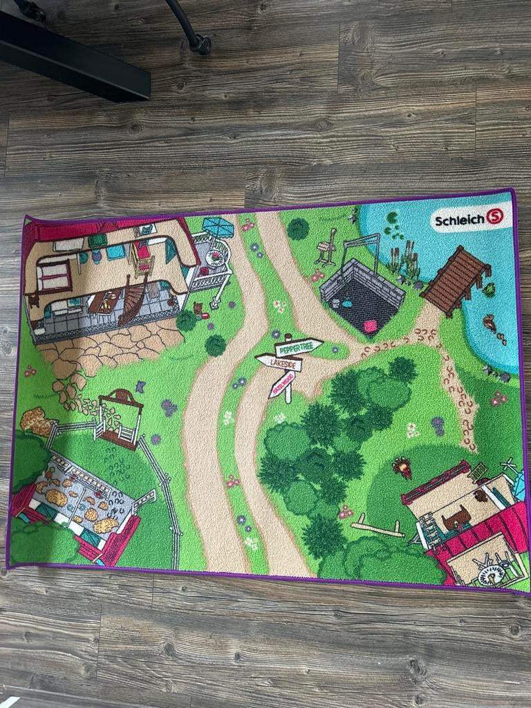Schleich speelkleed met boerderij en meer, Ophalen of Verzenden, Gebruikt, Jongen of Meisje