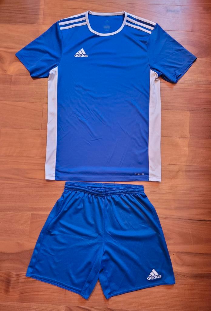 Adidas shirt + broek, maat S, Kleding | Heren, Sportkleding, Zo goed als nieuw, Algemeen, Maat 46 (S) of kleiner, Blauw, Ophalen of Verzenden