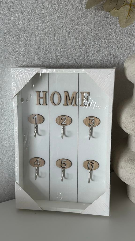 Trendy Houten Sleutelkastje / Sleutelhanger wit met 'HOME', Ophalen of Verzenden, Nieuw