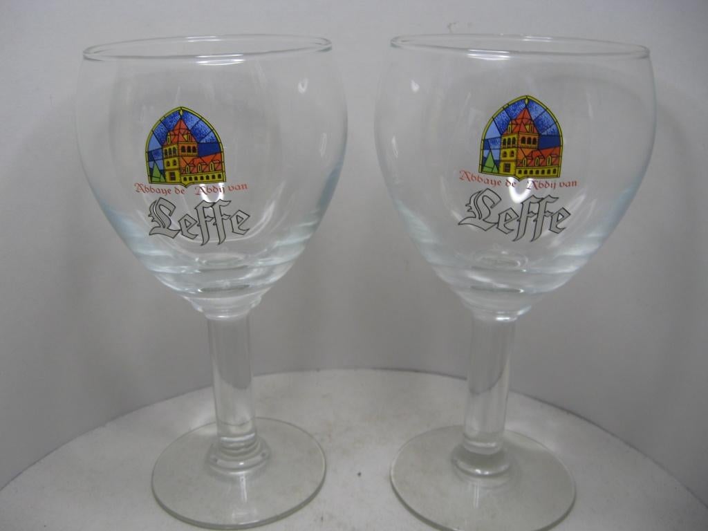 2 Abdij Leffe bierglazen..., Ophalen of Verzenden, Zo goed als nieuw, Bierglas
