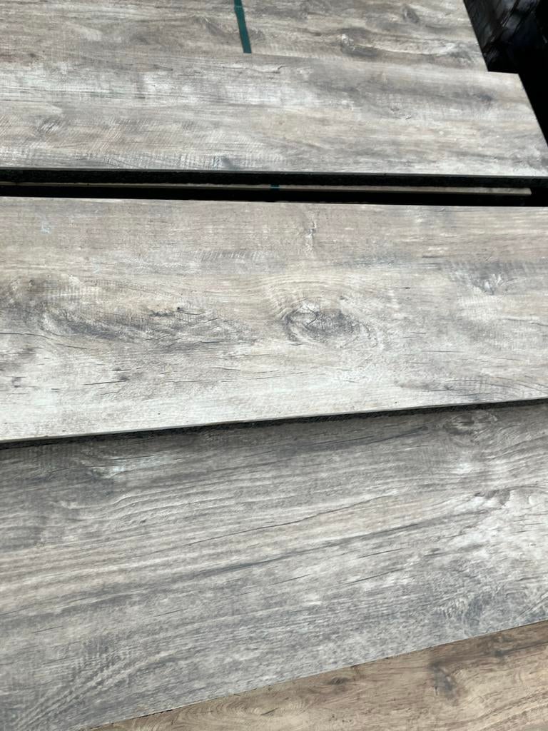 Keramische tuintegel 120x30x4 - Houtlook Grijs, Tuin en Terras, Tegels en Klinkers, Ophalen, Keramiek, Nieuw, 10 m² of meer