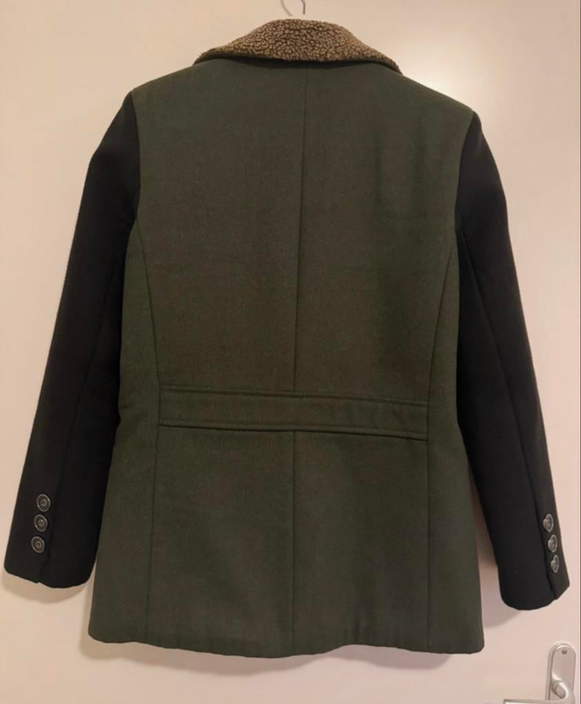 Unieke double-breasted jas maat S, Ophalen of Verzenden, Gedragen, Maat 46 (S) of kleiner, Groen