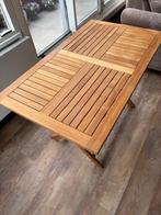 Teakhout inklapbare tuintafel 70x120 cm  hoogte 75 cm, Ophalen, Zo goed als nieuw, Rechthoekig, Teakhout