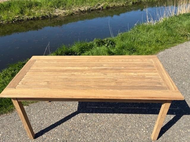 Zware kwaliteit teakhouten tuintafel Gloster als NIEUW, Ophalen, Zo goed als nieuw, Rechthoekig, Teakhout