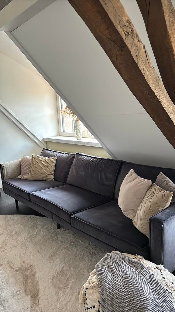 Rodeo bank, antraciet grijs velvet, Ophalen, 250 tot 300 cm, Gebruikt, Driepersoons