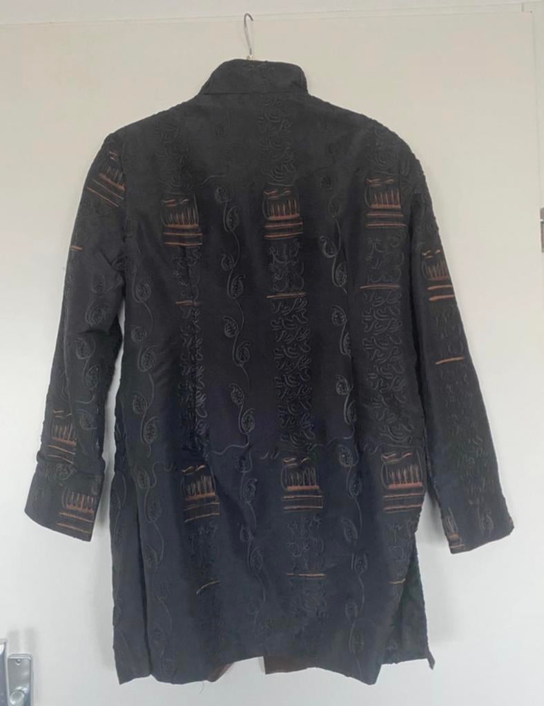 Mooie Chinese zijde dames jas - Zwart met bruin - Maat 42, Ophalen of Verzenden, Nieuw, Maat 42/44 (L), Zwart