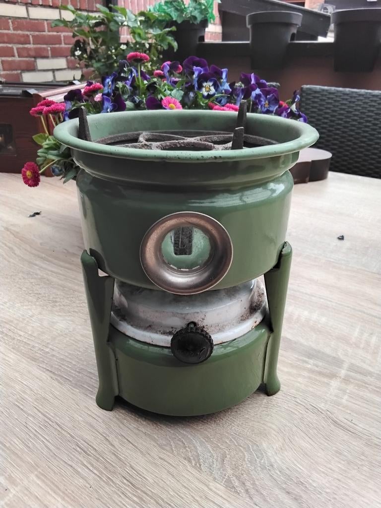 Vintage Petroleum Kooktoestel - Groen Emaille, Ophalen of Verzenden