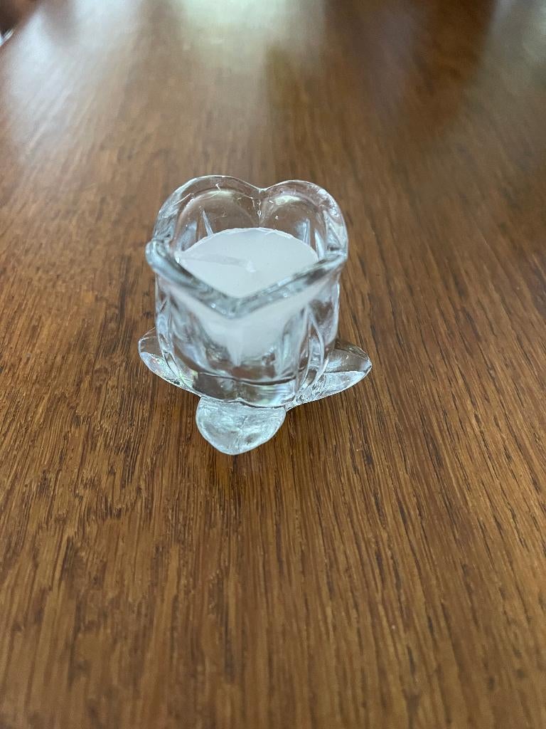 "Tulp van Glas met Kaars" Nieuw, Ophalen of Verzenden, Nieuw, Overige materialen, Minder dan 25 cm