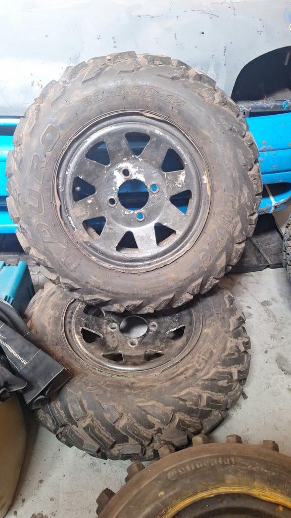 12 inch 4x100 velgen met quadbanden, Auto-onderdelen, Ophalen, Gebruikt, Opel