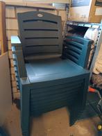 Hartman tuinstoelen groen met leuning - 9 stuks, Tuin en Terras, Ophalen, Gebruikt, Kunststof, Stapelbaar