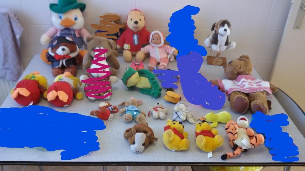 Pluche knuffeldieren (beer, eend, konijn, hond, enz), Ophalen of Verzenden, Zo goed als nieuw