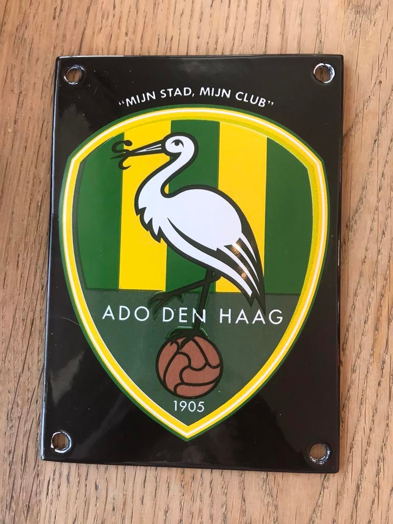 ADO Den Haag emaille reclamebord, Ophalen of Verzenden, Zo goed als nieuw, Overige binnenlandse clubs, Poster, Plaatje of Sticker
