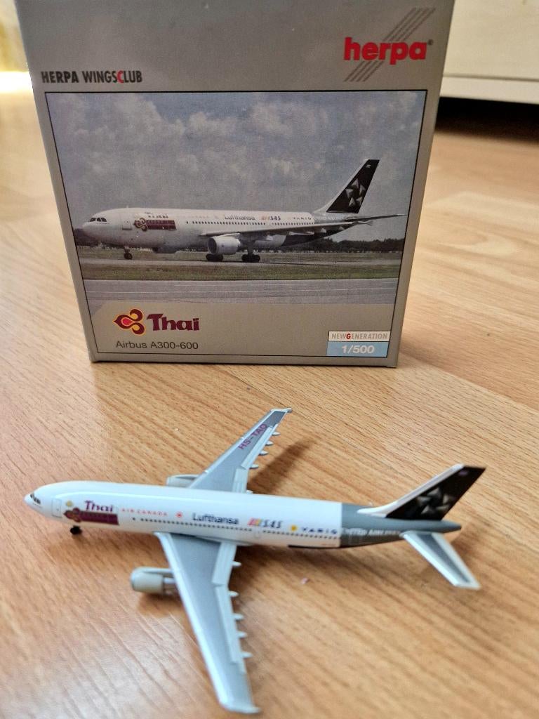 Herpa vliegtuig 1:500 Thai StarAlliance A300-600 HS-TAO, Ophalen of Verzenden, Zo goed als nieuw, Schaalmodel