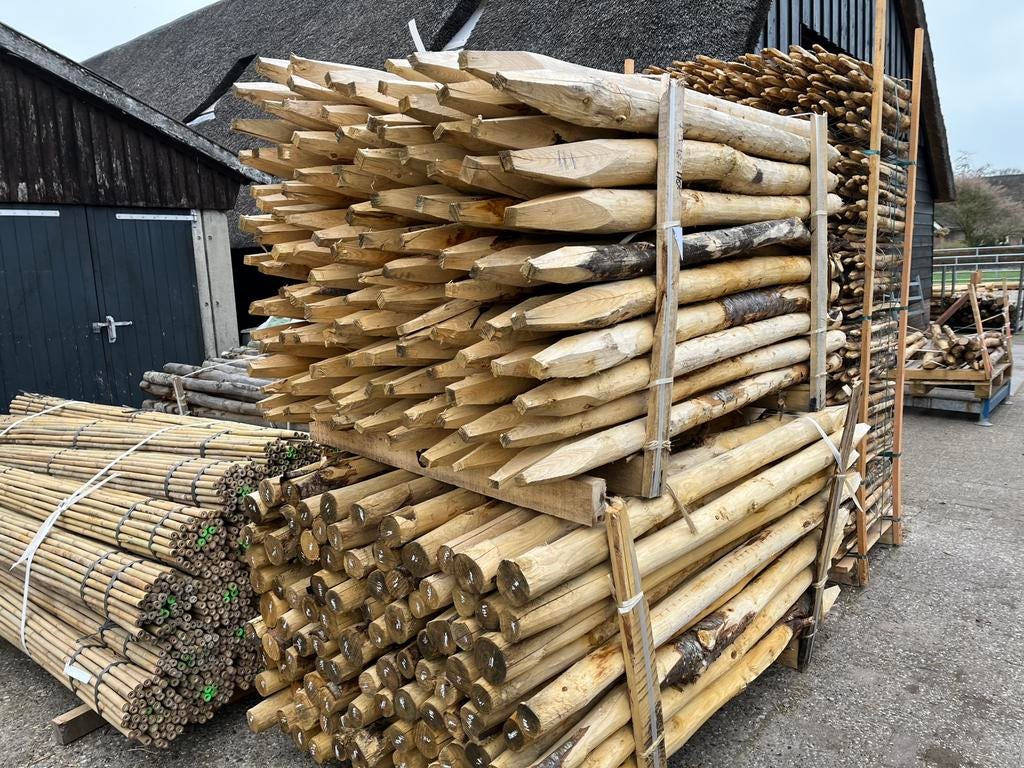 Kastanje palen schutting afrastering schaduwdoek zonnedoek