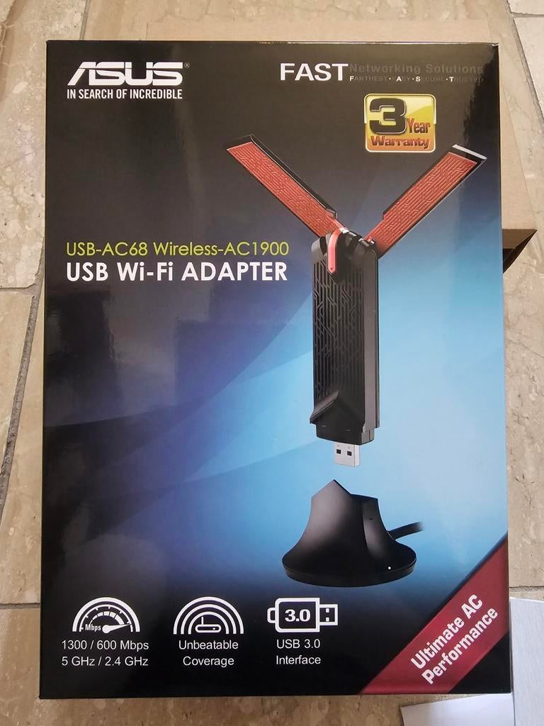 Asus USB-AC68 wifi adapter 2.4/5ghz, Ophalen of Verzenden, Zo goed als nieuw, ASUS