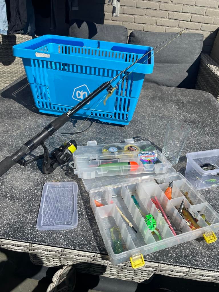 Complete visuitrusting: hengel, molen en kunstaas, Ophalen of Verzenden, Gebruikt, Complete hengel