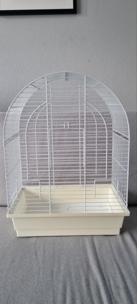 Vogelkooi wit, Dieren en Toebehoren, Vogels | Hokken en Kooien, Ophalen, Gebruikt, Metaal, Vogelkooi